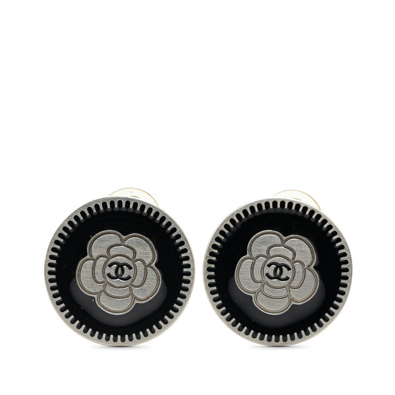 Chanel Metal Camellia Coco Mark Earrings Jewelry