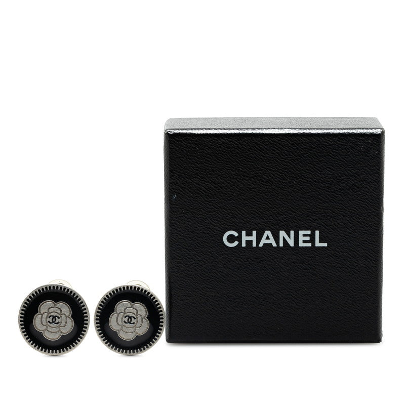 Chanel Metal Camellia Coco Mark Earrings Jewelry