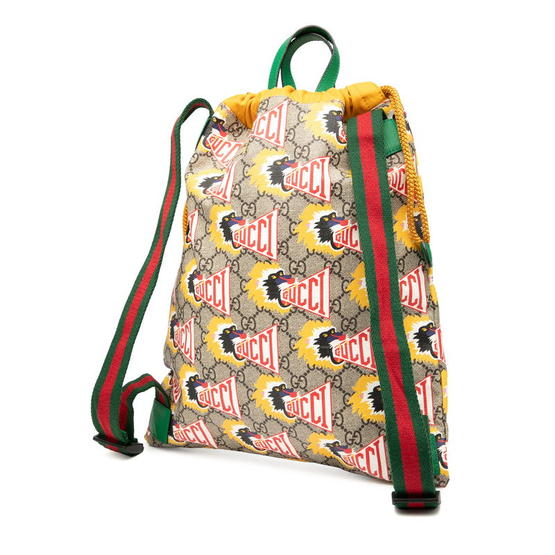 Gucci Supreme Children Lion Motif Pvc Backpack Leather