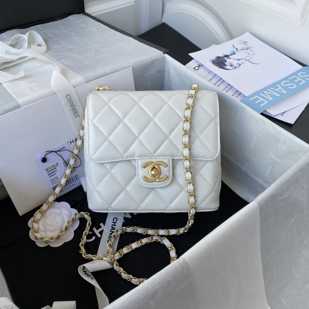 CHLMini , ’s 6.7in 17cm White Flap Mini Bag