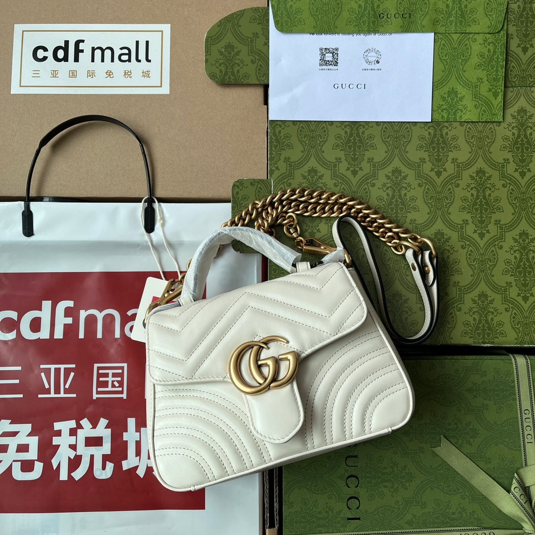 gg Marmont , ’s 8.3in White Mini Top Handle Mini Bag