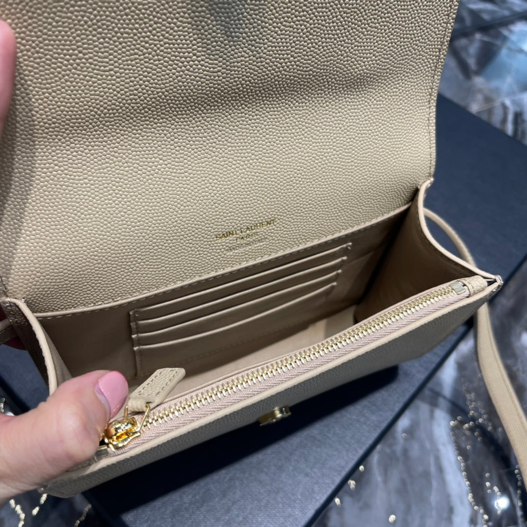 YSL Saint Laurent Kate Belt , ’s 7in Grey Accessory
