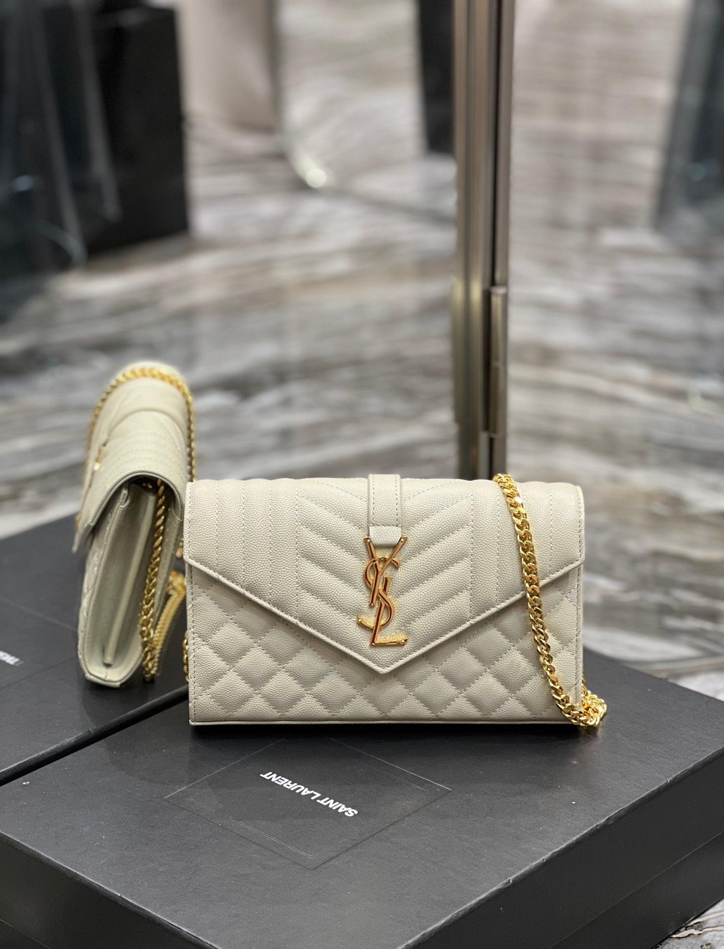 YSL Saint Laurent YSL Top Quality Envelope Bag For Women White Small Travel Bag