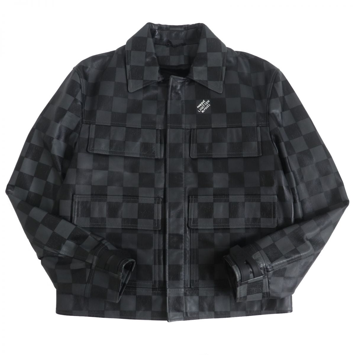 Louis Vuitton jacket Leather Cotton Black Gray Apparel