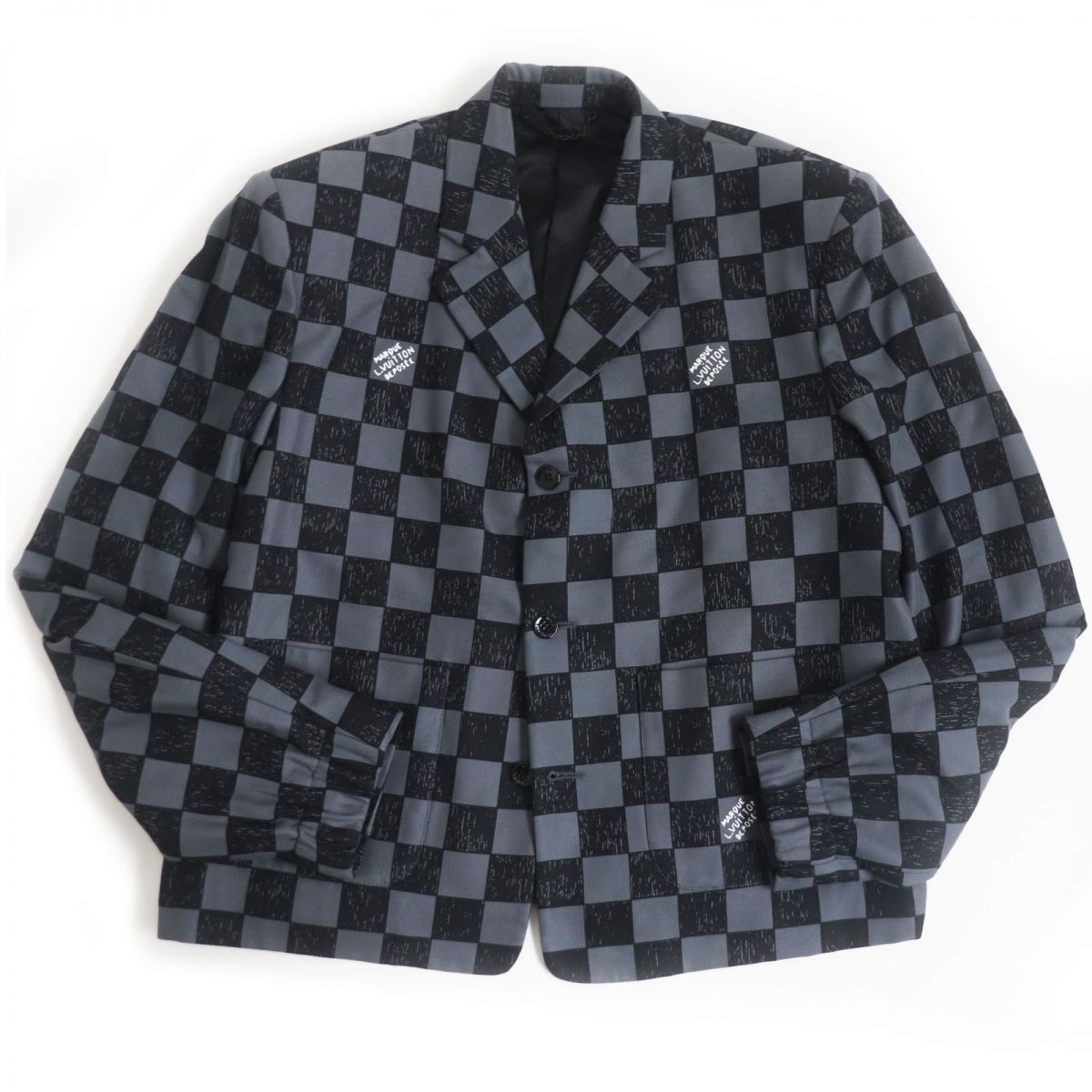 Louis Vuitton Blouson Nylon Cotton Black Gray Handbag
