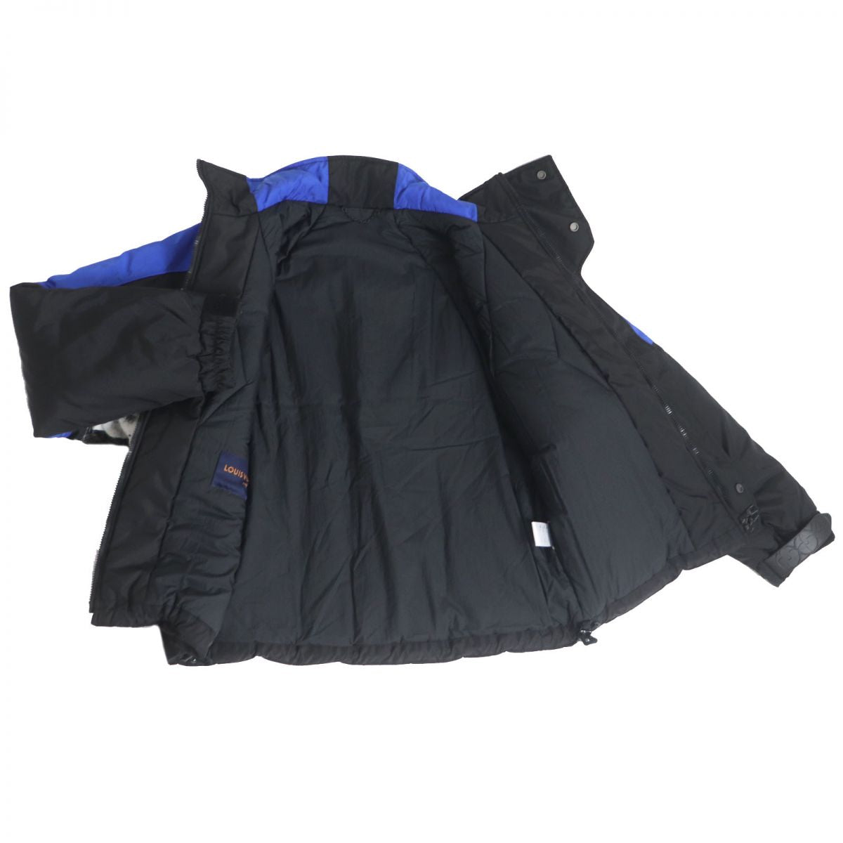 Louis Vuitton Blouson Filling 100 Nylon Cotton Black Blue Handbag