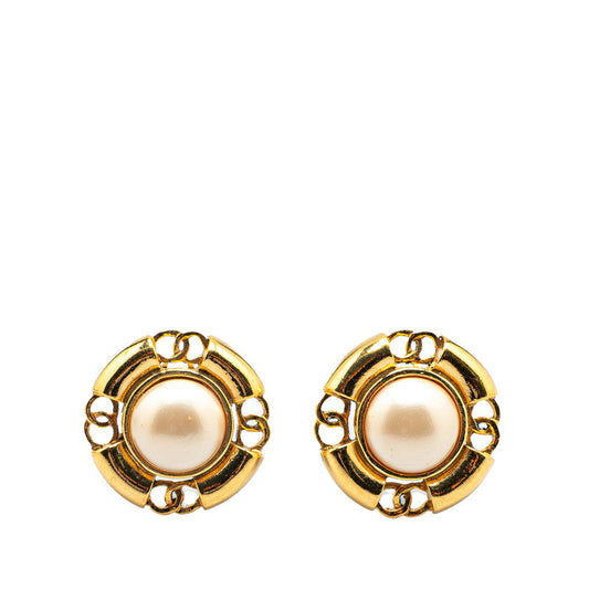 Chanel Gold-Plated Coco Mark Earrings Jewelry