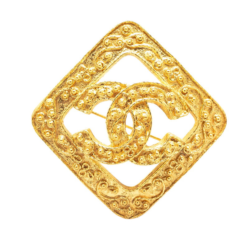 Coco Mark Brooch Plated Gold