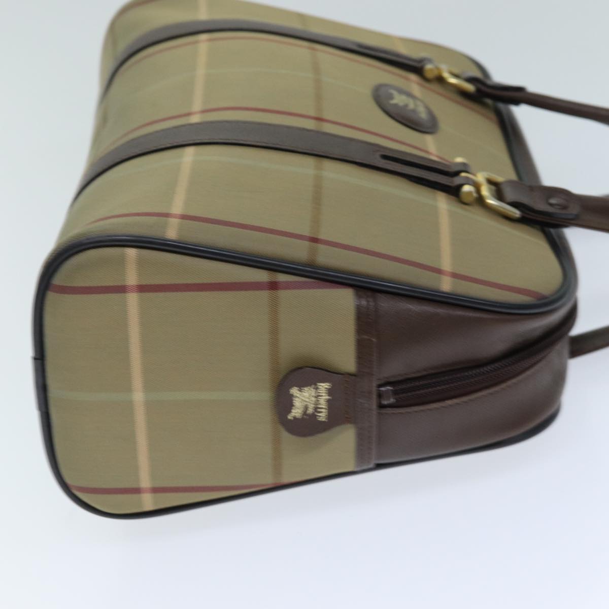Burberry Luxury ss Nova Check Hand Bag Auth Tb1083 Canvas Beige Travel Bag