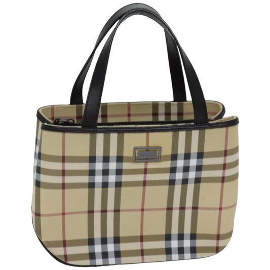 Burberry Luxury Nova Check Hand Bag Coated Auth Tb1099 Canvas Beige Travel Bag