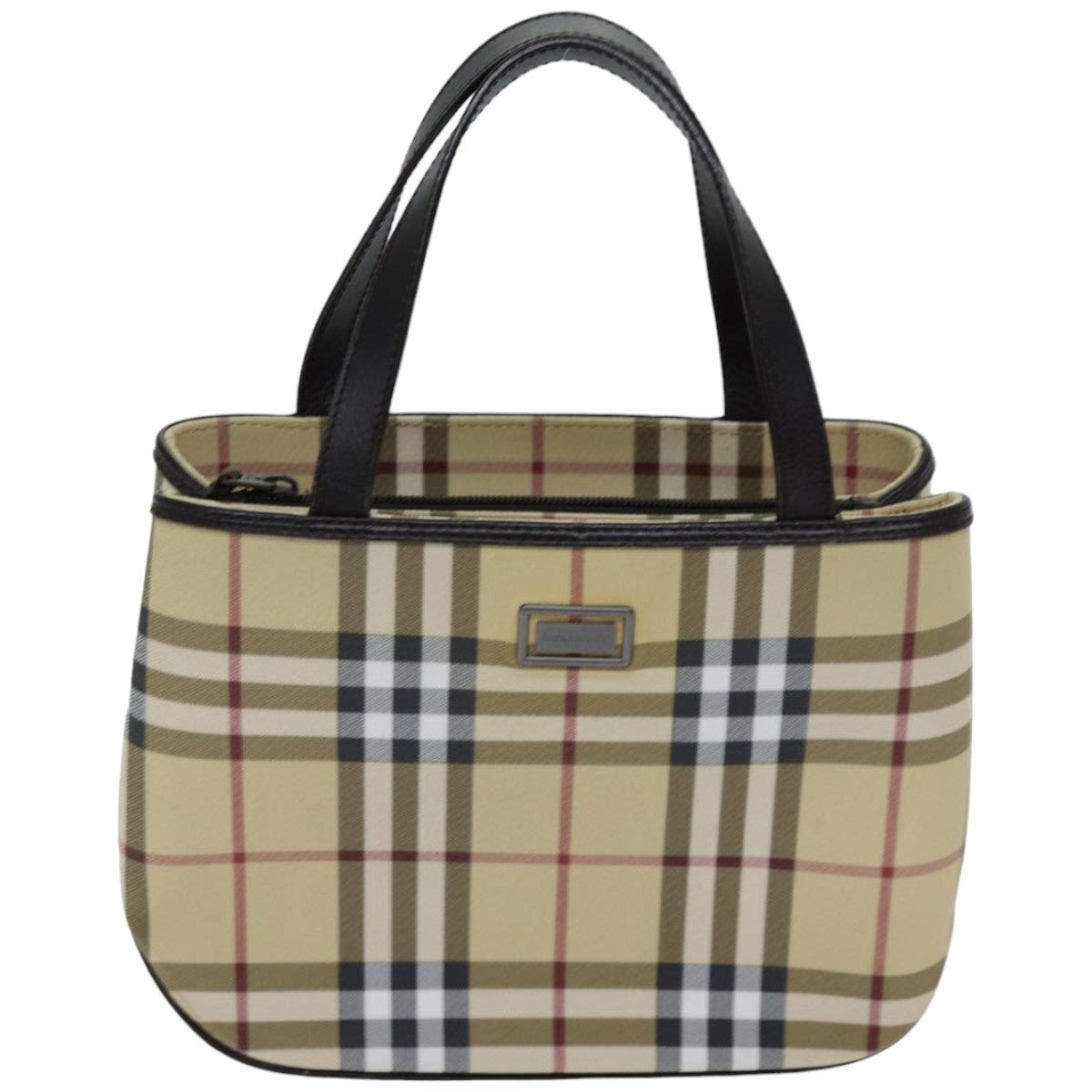 Burberry Luxury Nova Check Hand Bag Coated Auth Tb1099 Canvas Beige Travel Bag