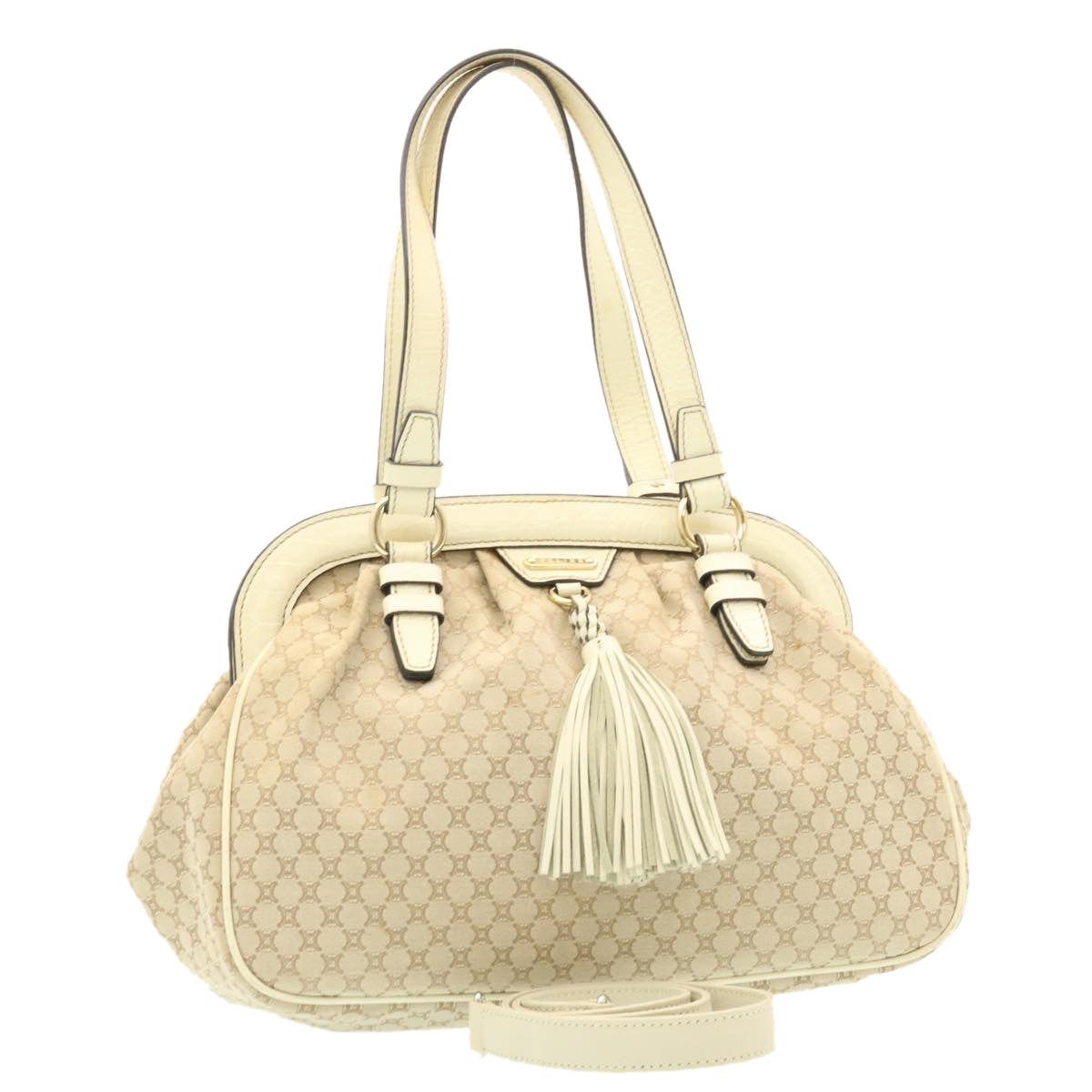 Luxury Macadam Way Shoulder Bag Hand Bag Canvas Beige