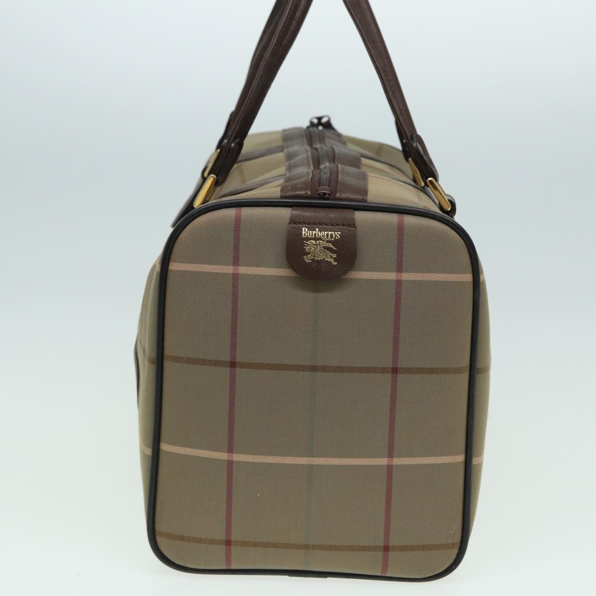 Burberry Luxury ss Nova Check Boston Bag Auth Th5134 Canvas Brown Travel Bag