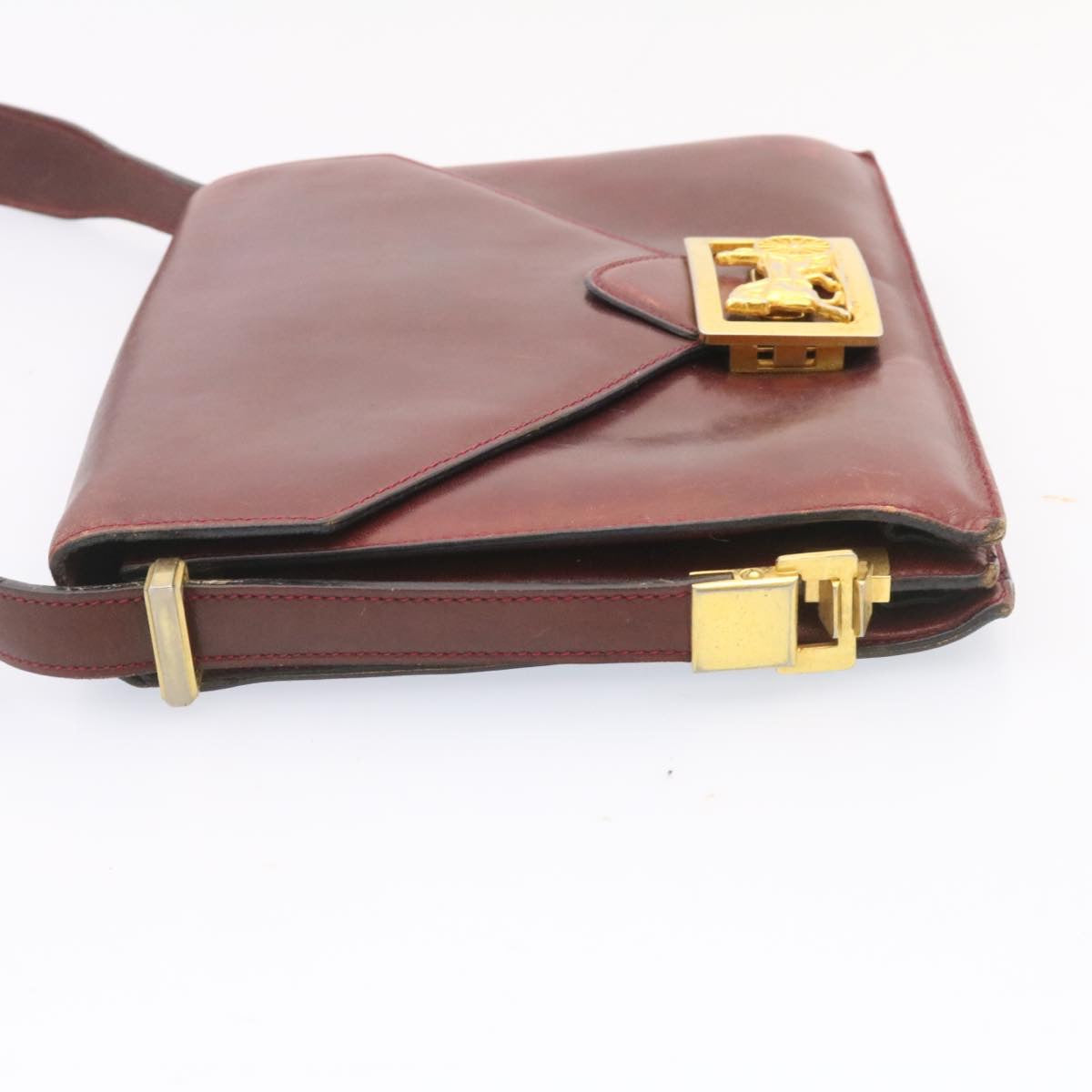 Luxury Horse Carriage Shoulder Bag Bordeaux Rd Leather