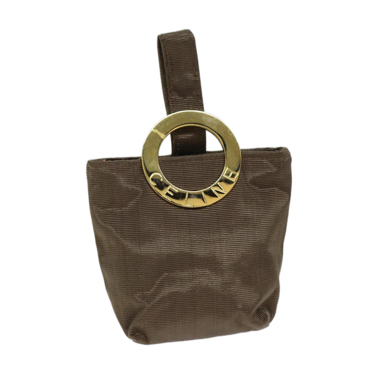 Luxury Circle Pouch Handbag Nylon Brown Travel Bag
