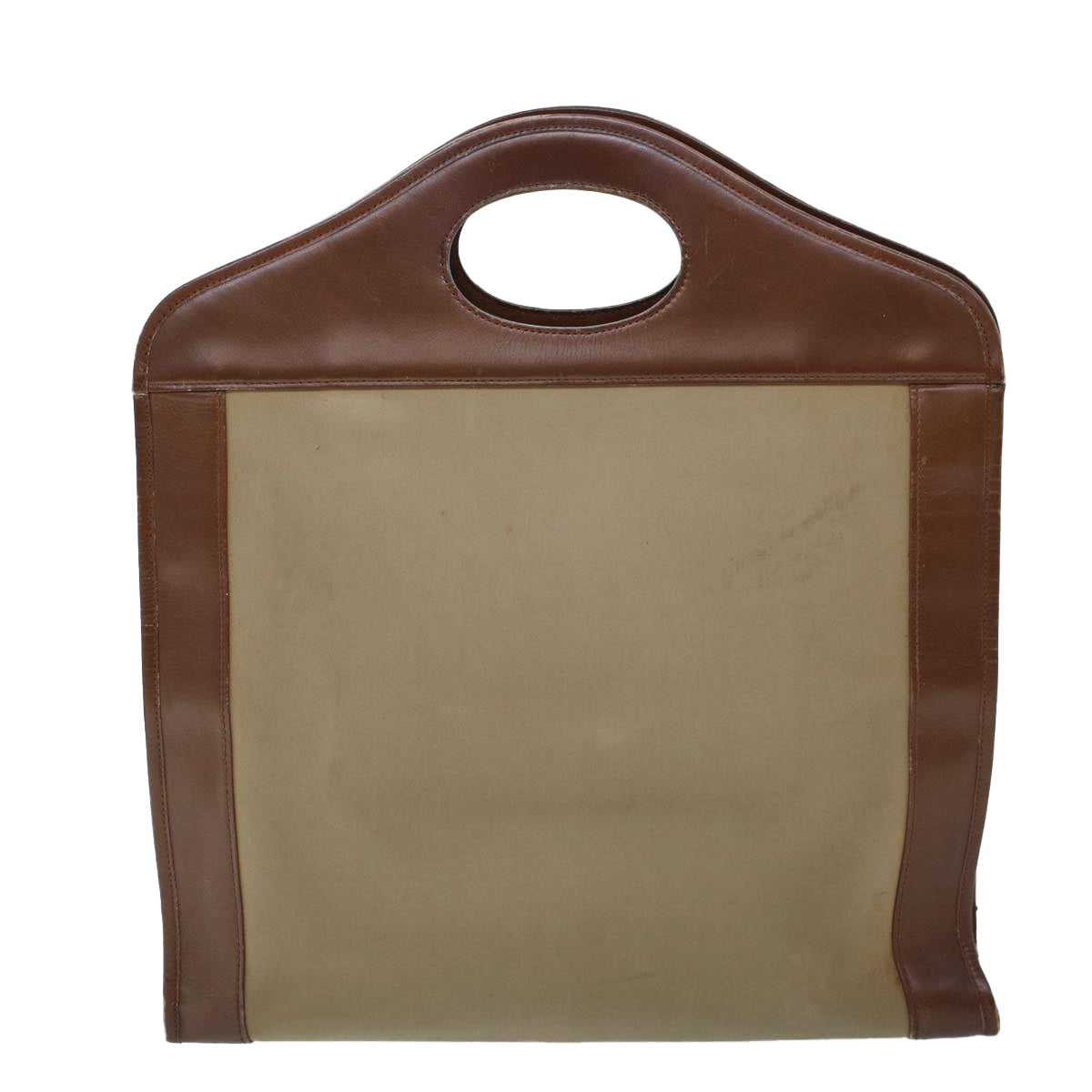 Burberry Luxury ss Hand Bag Auth Ti1227 Leather Canvas Brown Travel Bag