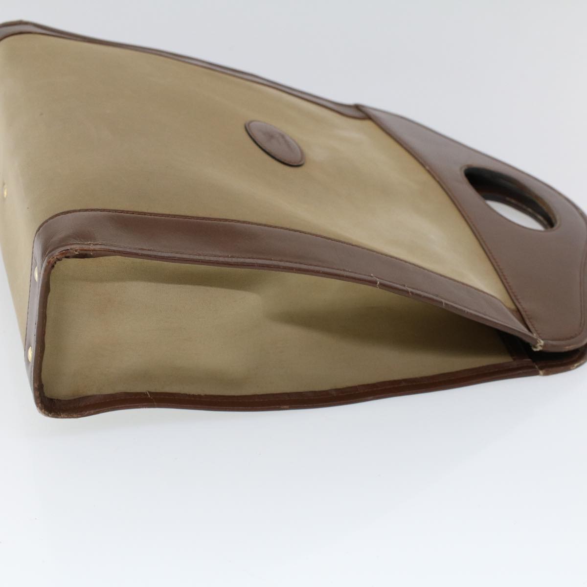 Burberry Luxury ss Hand Bag Auth Ti1227 Leather Canvas Brown Travel Bag