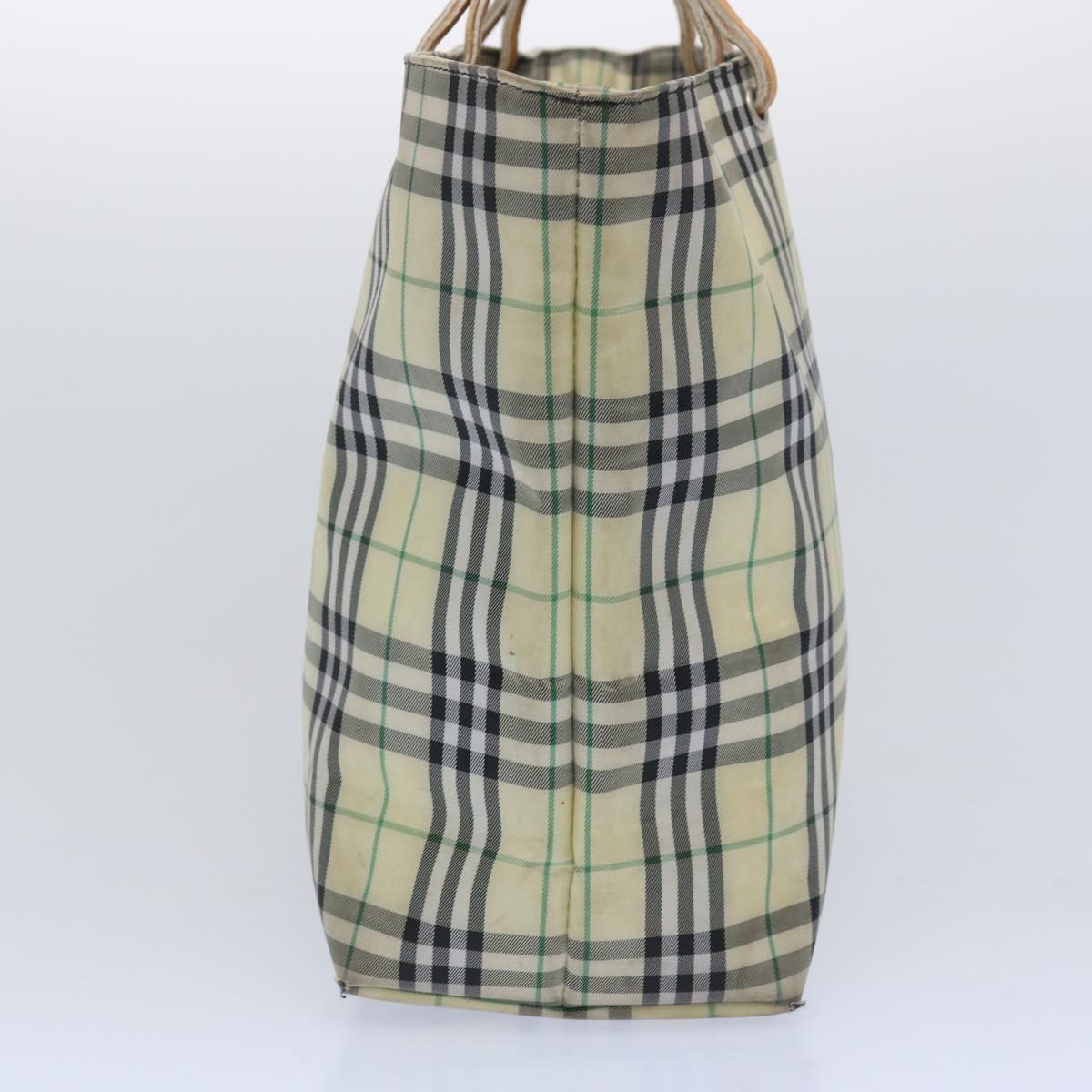 Burberry Luxury Nova Check Tote Bag Auth Ti1543 Nylon Yellow
