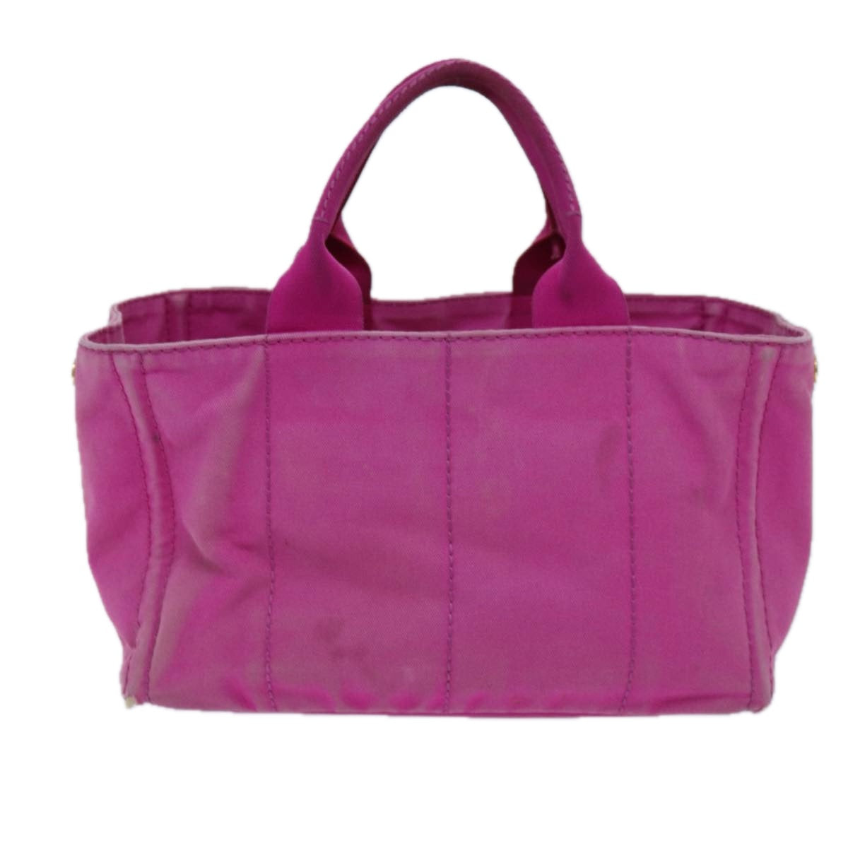 Prada Canapa Mm Hand Bag Auth Canvas Pink Travel Bag