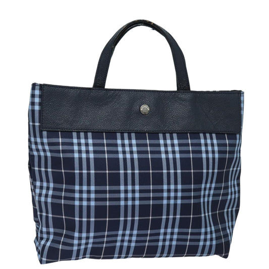 Burberry Luxury Nova Check Hand Bag Auth Ti1769 Nylon Navy Travel Bag