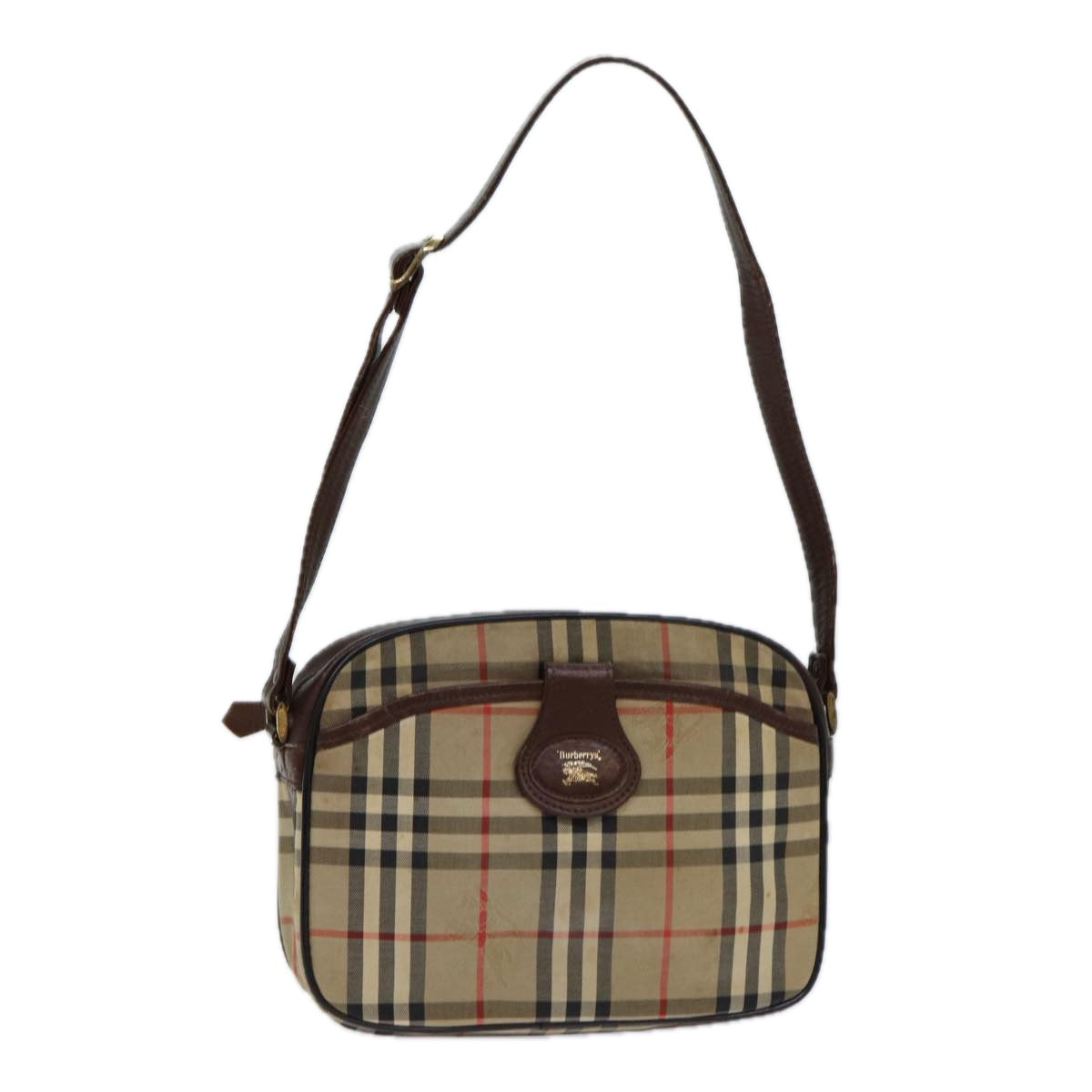 Burberry Luxury ss Nova Check Label Hand Bag Auth Canvas Black Blue Travel Bag Black Auth Ti1774
