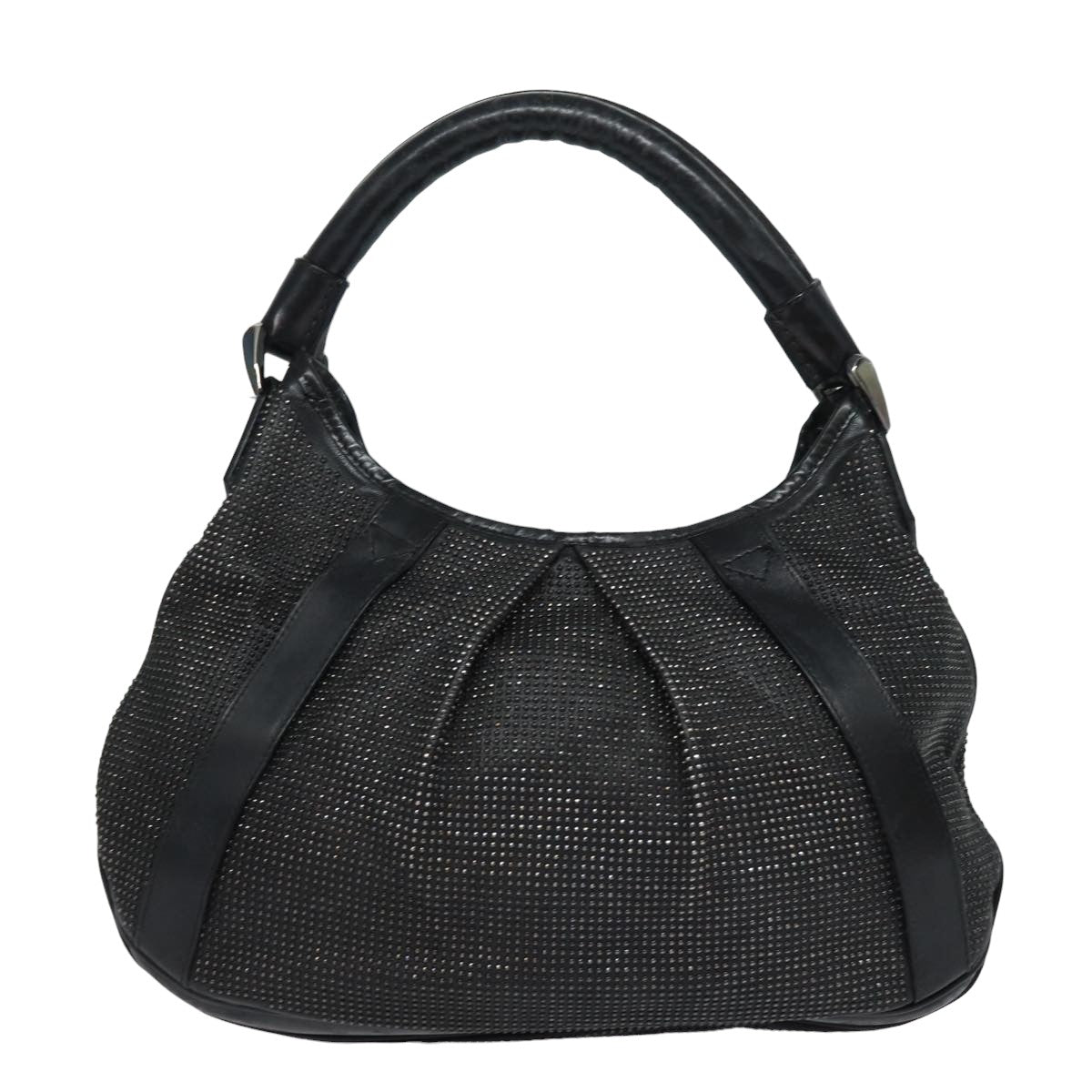 Burberry Luxury Studs Shoulder Bag Auth Ti1805 Leather Black
