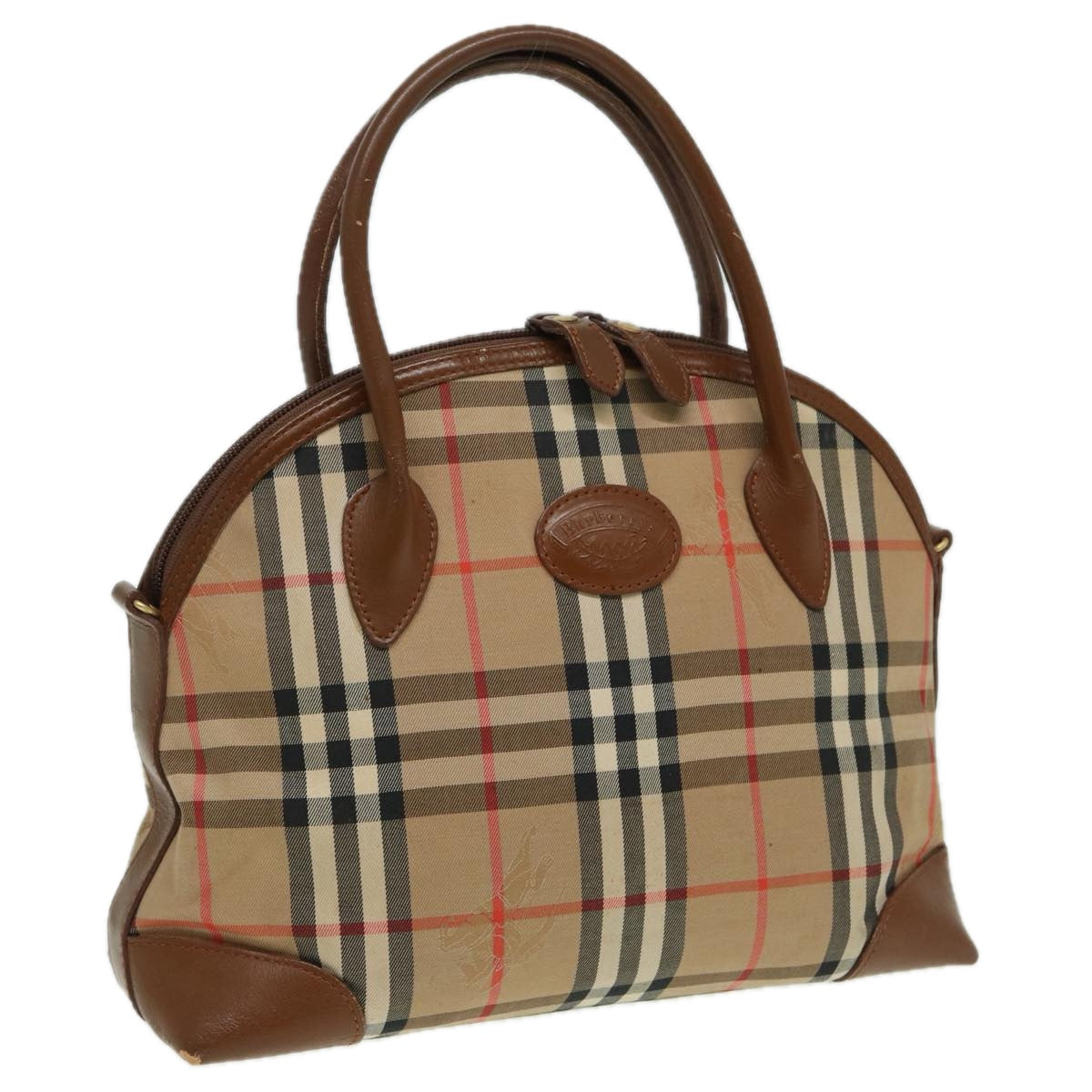 Burberry Luxury ss Nova Check Hand Bag Auth Ti1856 Canvas Beige Travel Bag