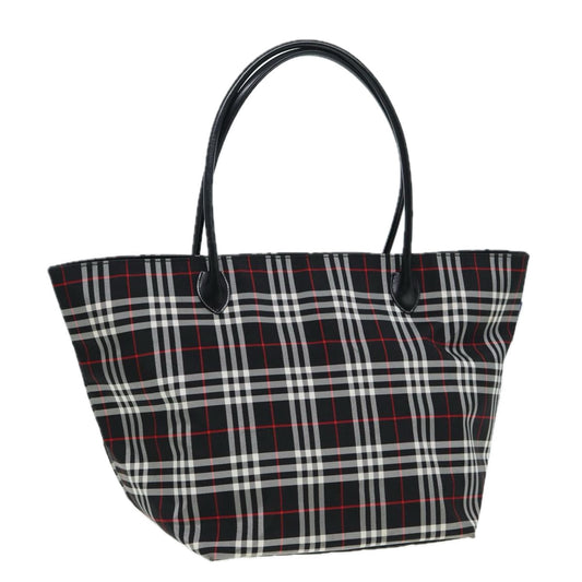 Burberry Luxury ss Label Tote Bag Auth Ti1960 Nylon Black Blue
