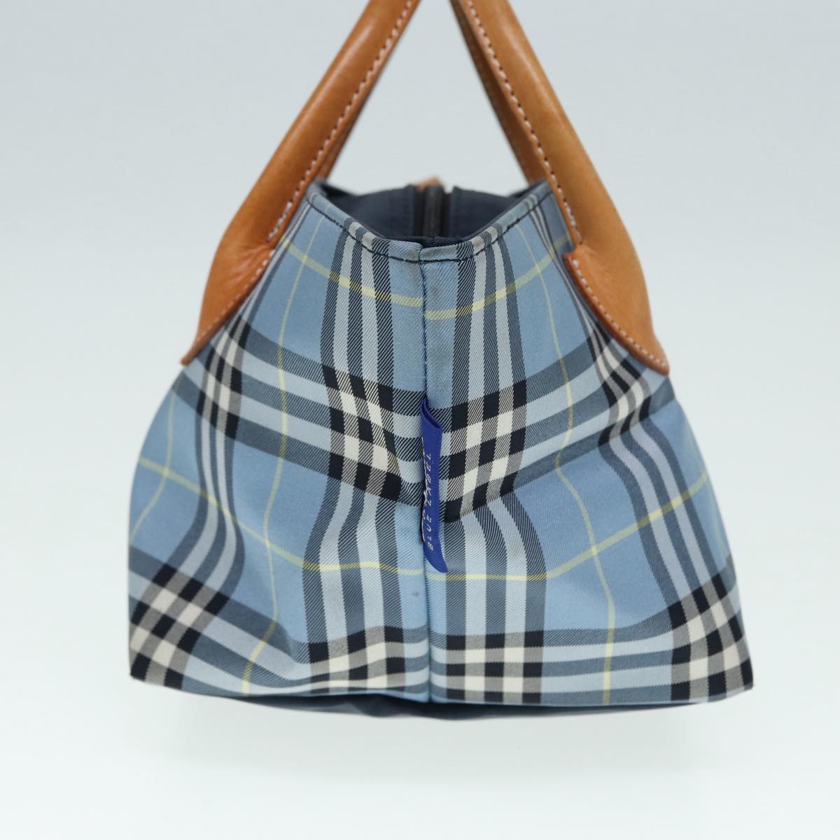 Burberry Luxury ss Nova Check Label Hand Bag Auth Nylon Blue Travel Bag