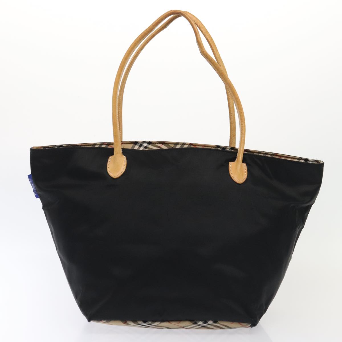 Burberry Luxury ss Nova Check Hand Bag 2Set Auth Canvas Black Beige Travel Bag