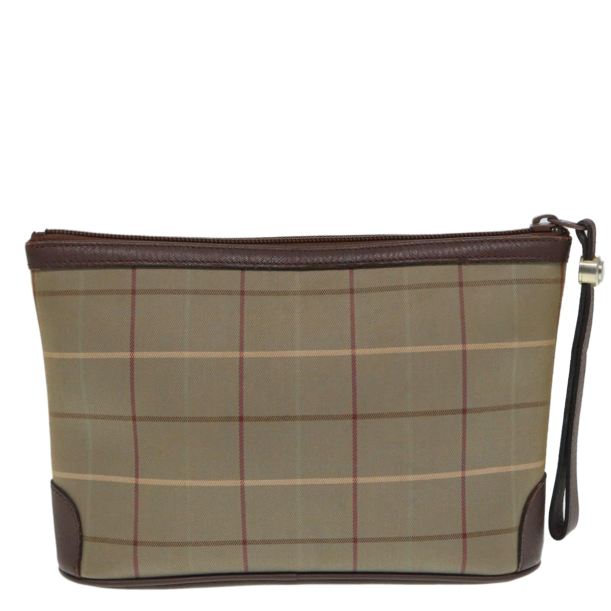 Burberry Luxury ss Nova Check Clutch Bag Auth Ti2016 Canvas Beige