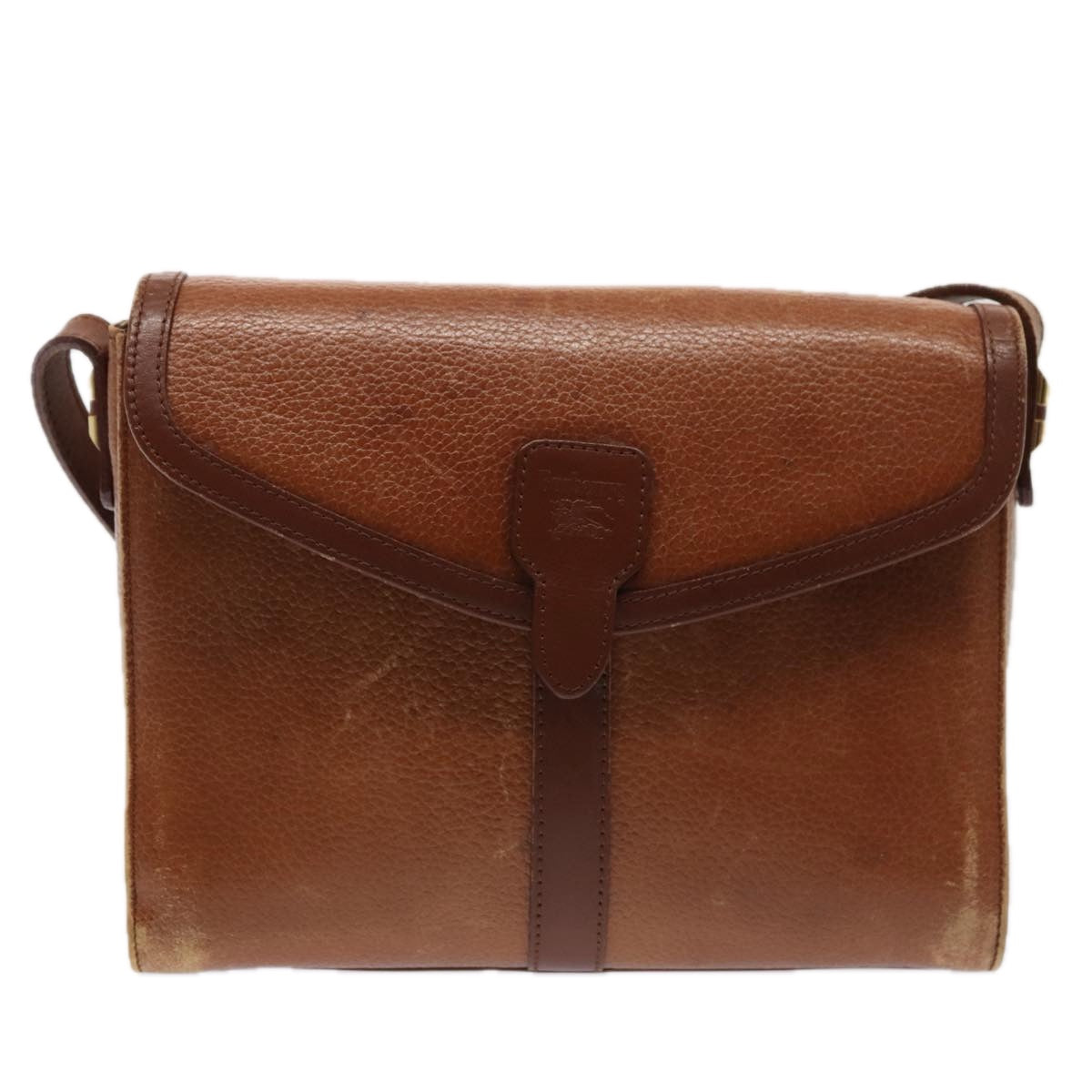 Burberry Luxury ss Shoulder Bag Auth Ti2045 Leather Brown Gold