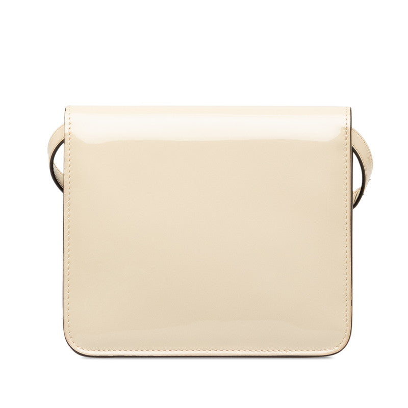 Fendi Calligraphy Shoulder Bag Leather Patent