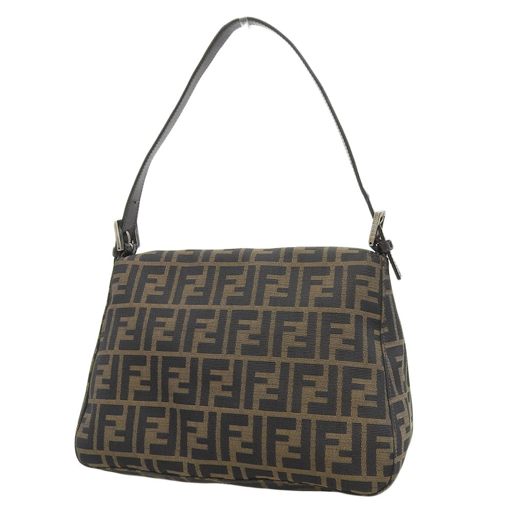 Fendi Mamma Baguette Shoulder Bag Leather Canvas