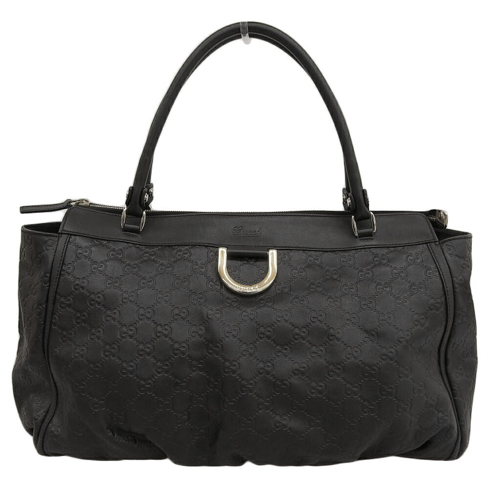 Gucci Boston Handbag Leather Black Travel Bag