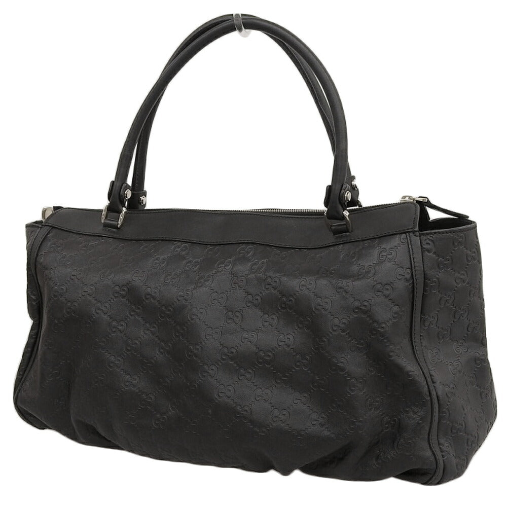 Gucci Boston Handbag Leather Black Travel Bag