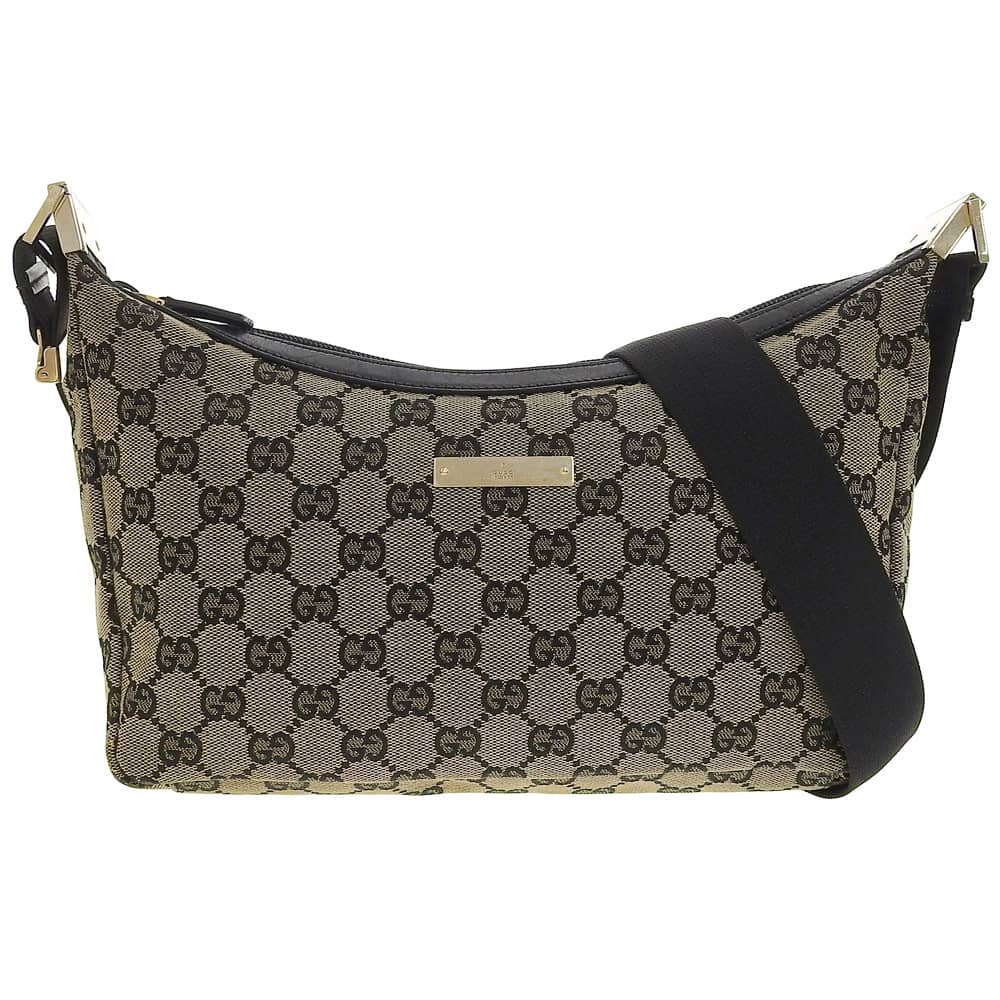 Gucci Shoulder Bag Gray Canvas