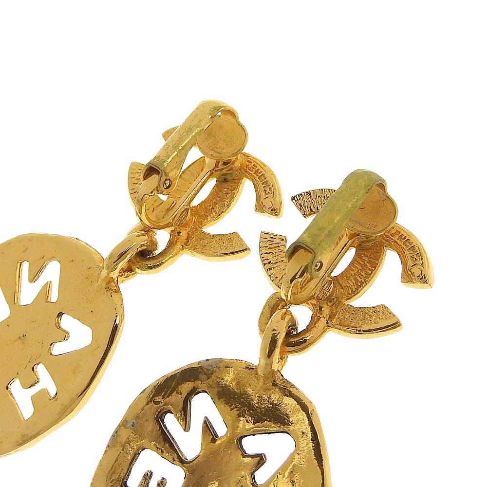 Chanel Gold Logo Earrings with Box Jewelry