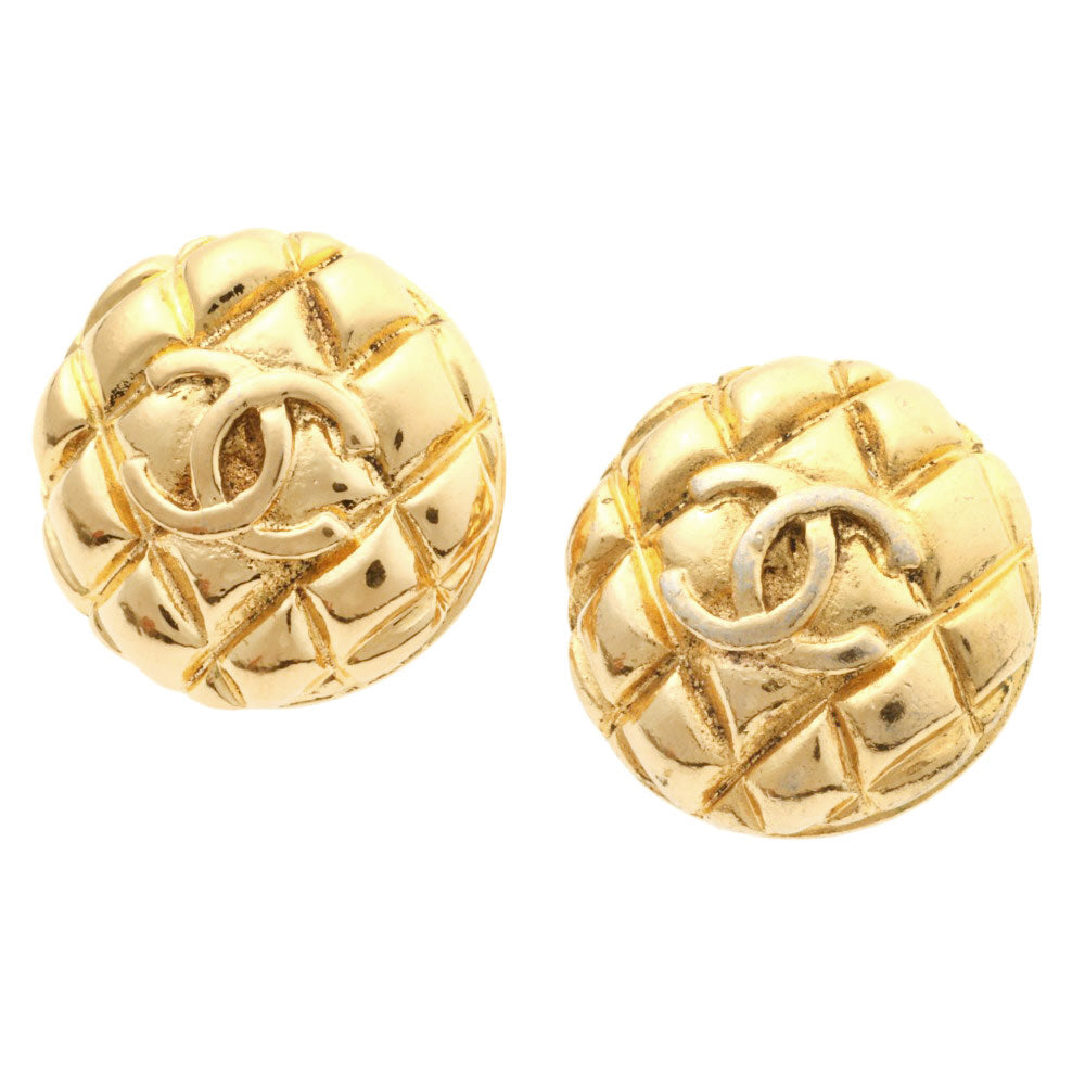 Chanel Coco Mark Logo Matelasse Earrings Jewelry
