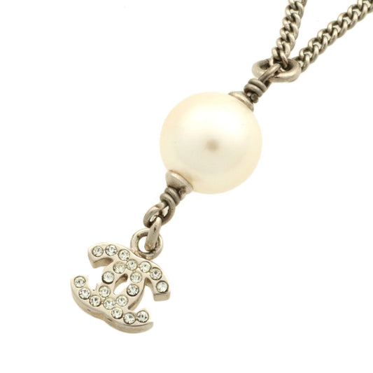 Coco Mark Pearl Rhinestone Necklace With Fake