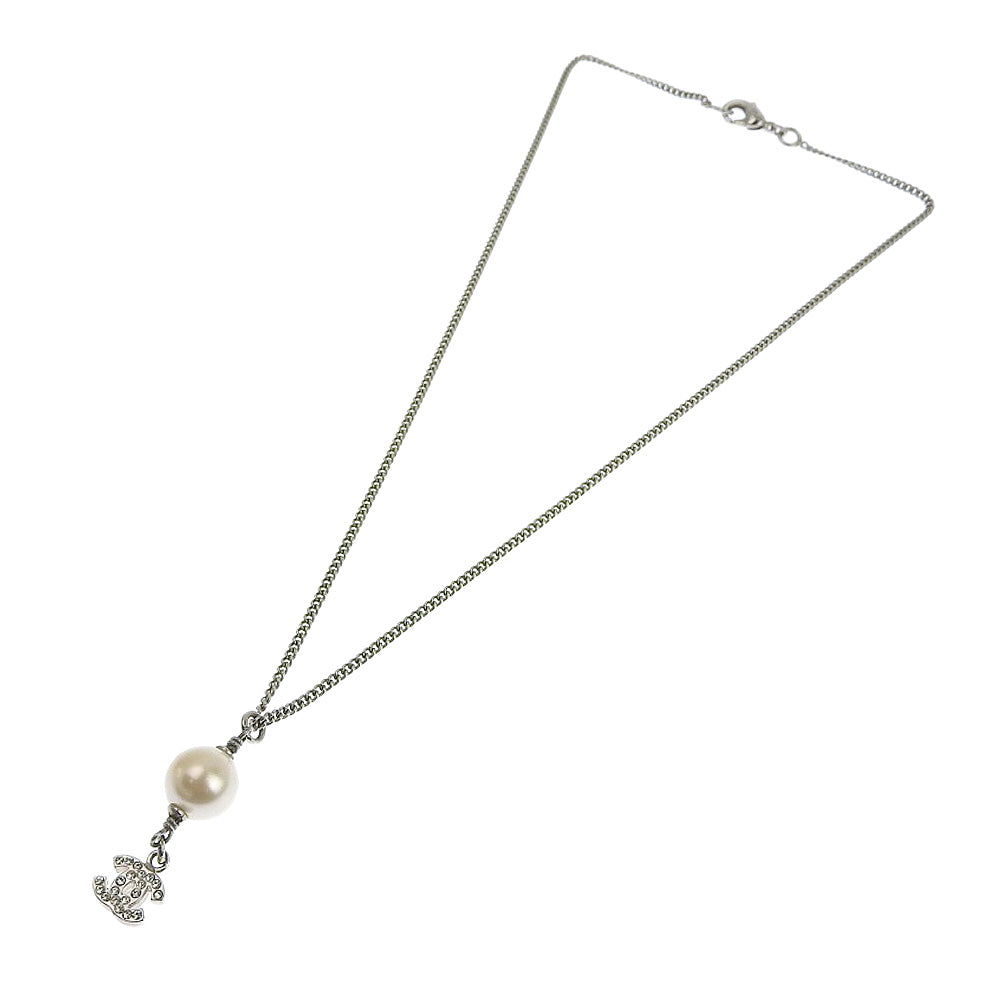Coco Mark Pearl Rhinestone Necklace With Fake