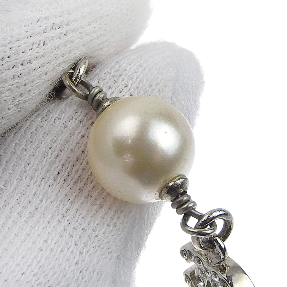Coco Mark Pearl Rhinestone Necklace With Fake