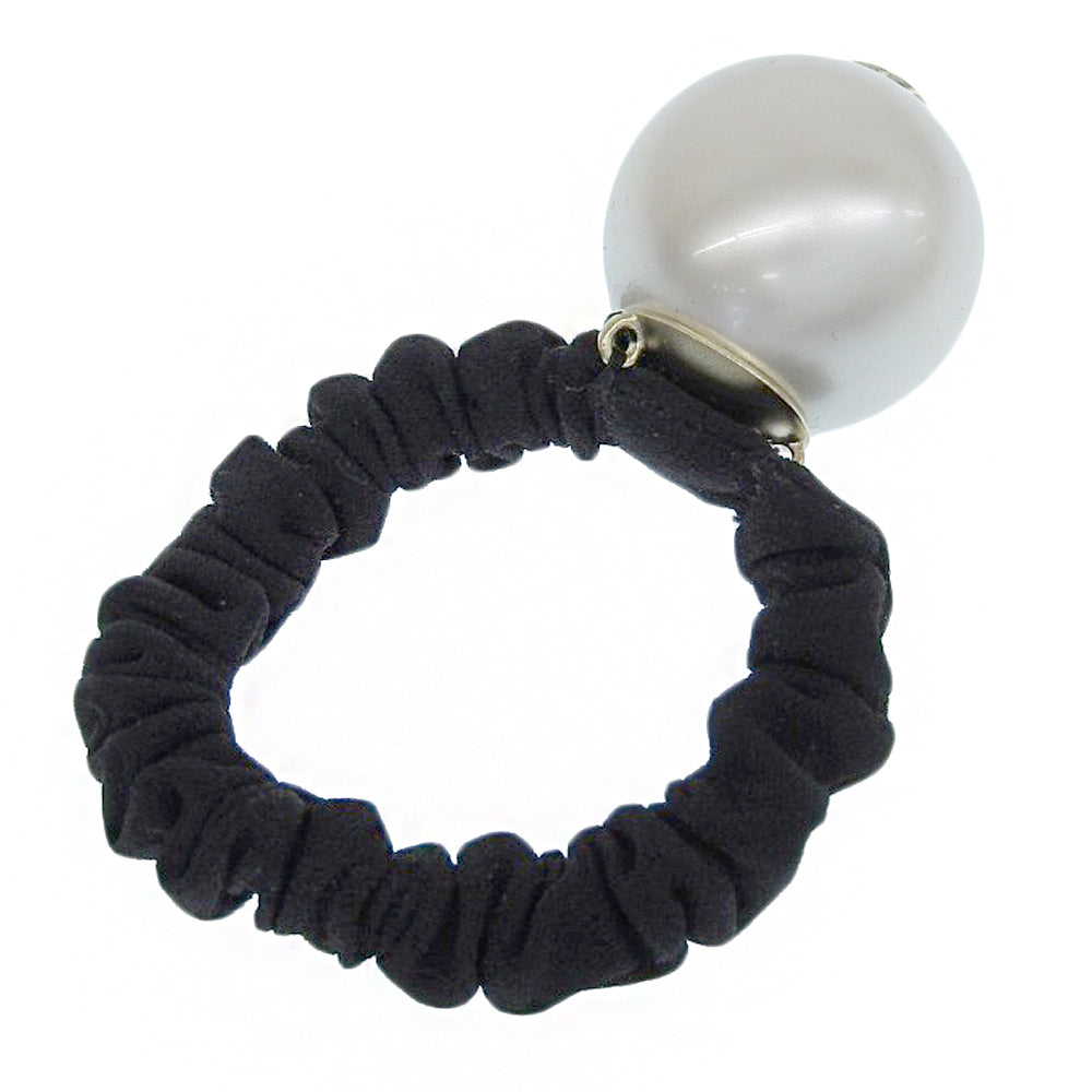 Chanel Hair Tie with Faux Pearl Logo Bag