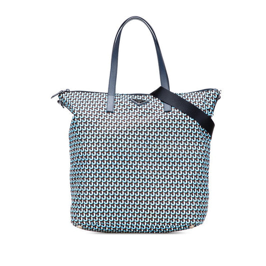 Prada 1Bg696 2Way Bag Leather Nylon Travel Bag