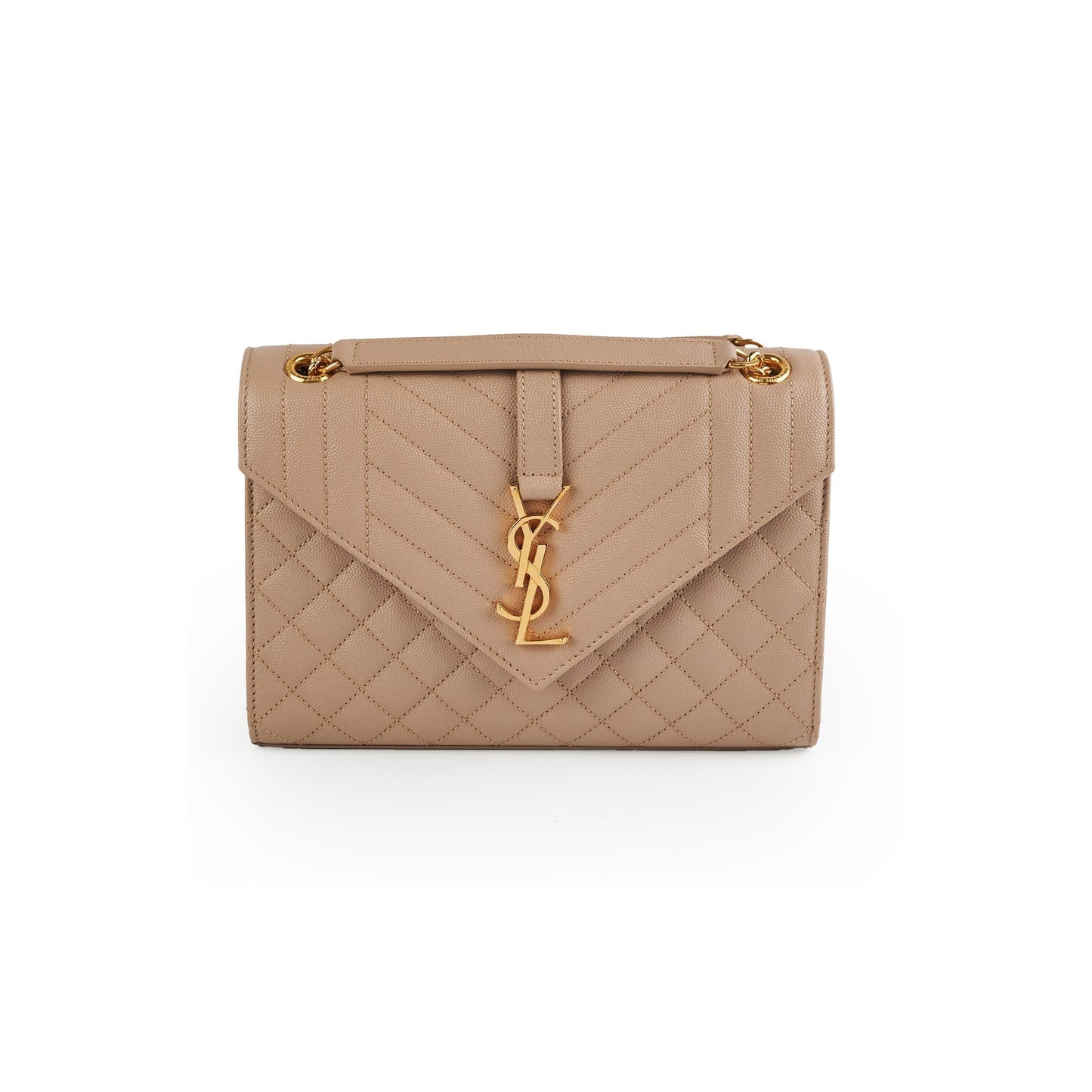 YSL Saint Laurent Envelope Crossbody Bag Beige Medium