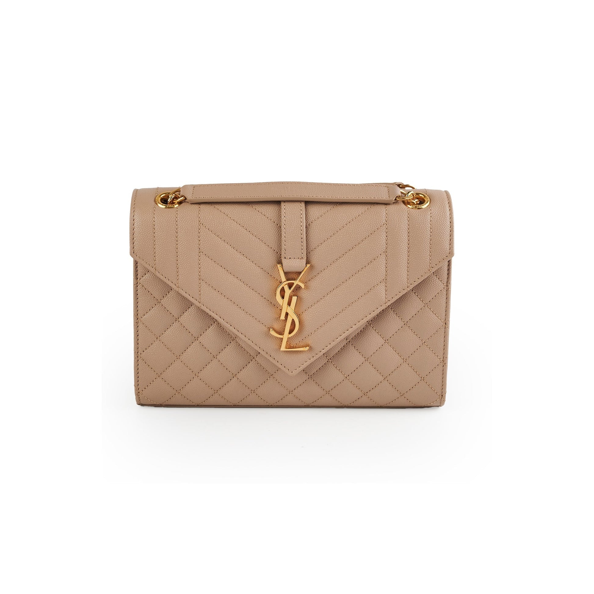 YSL Saint Laurent Envelope Crossbody Bag Beige Medium