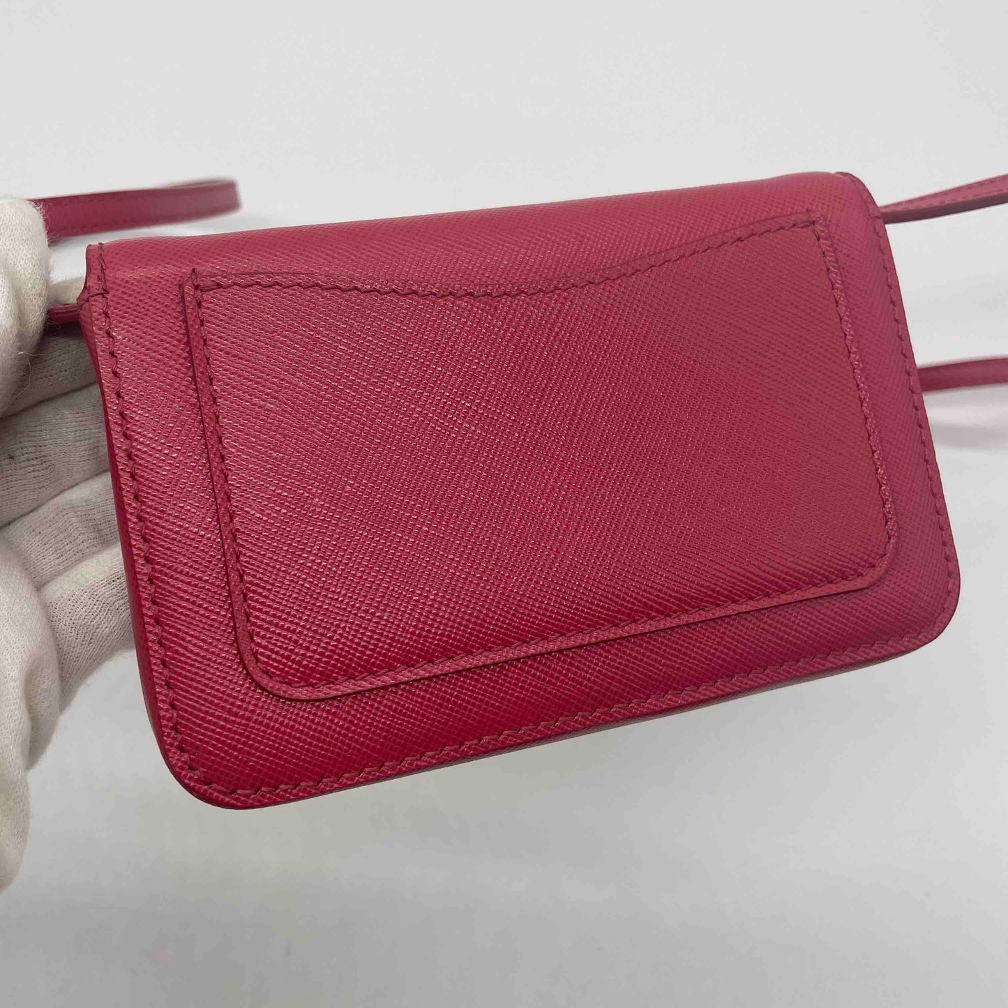 Prada Clutch Crossbody Bag Leather Saffiano Pink Clutch Bag