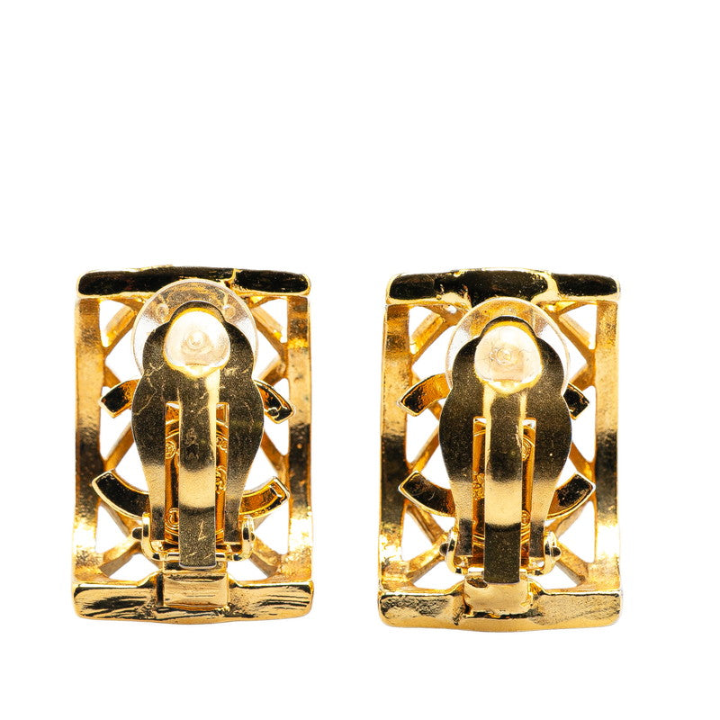 Gold Plated Coco Mark Earrings Jewelry Key Detail