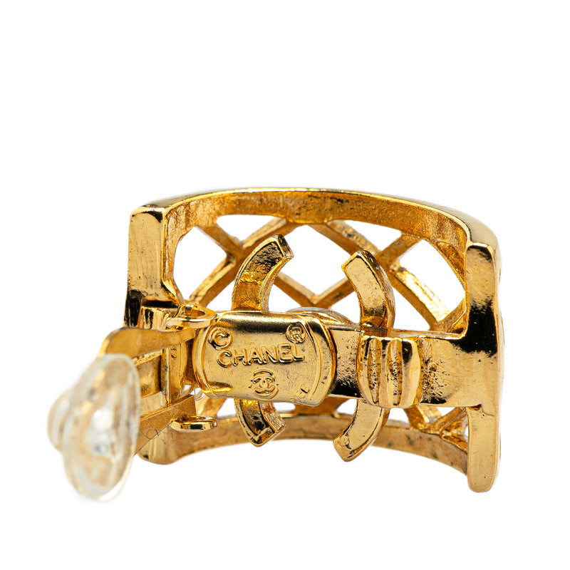Gold Plated Coco Mark Earrings Jewelry Key Detail