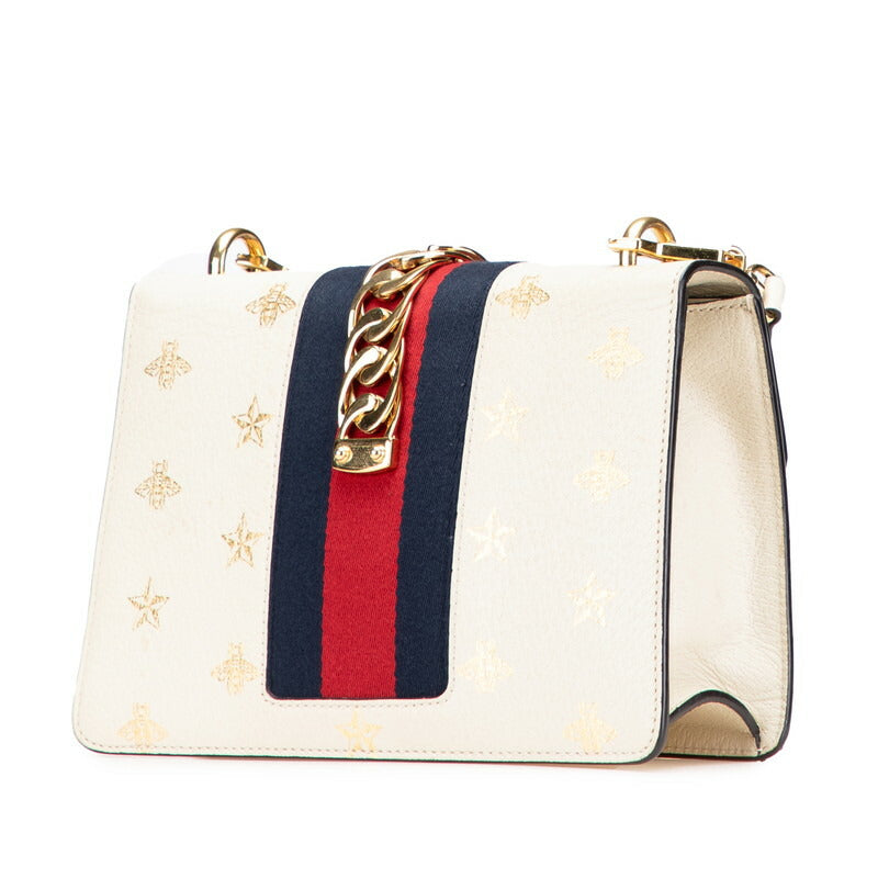 Gucci Sylvie Bee Star Shoulder Bag Leather